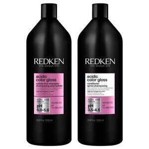 REDKEN ACIDIC COLOR GLOSS SHAMPOO AND CONDITIONER! LITER SIZE!